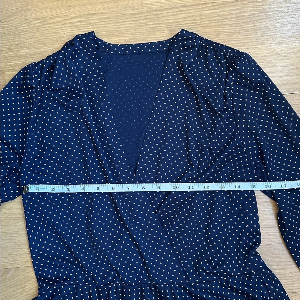 Vintage Navy Blue Polka Dot Dress - Perfect for Spring! - Picture 6 of 9
